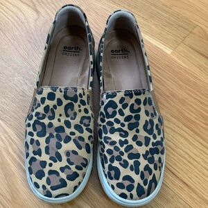 Earth Origins suede leopard slip ons